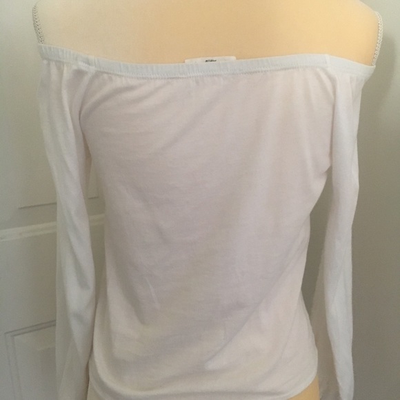 White Off-Shoulder Front Tie Top - Picture 4 of 4